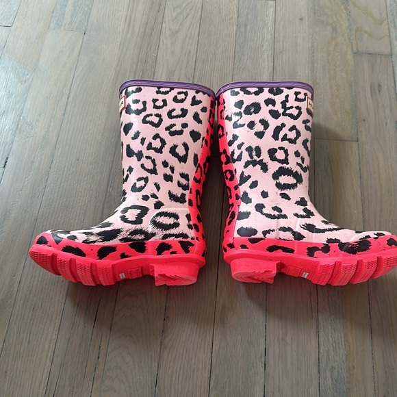 Hunter Boots Cheetah Pink/Purple Size 11 - Picture 2 of 6